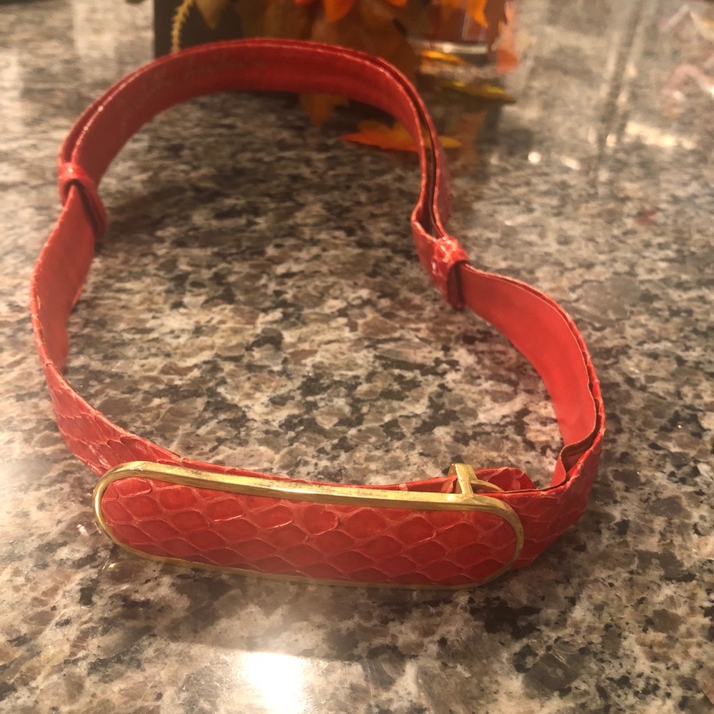 Vintage red and gold Judith Leiber belt